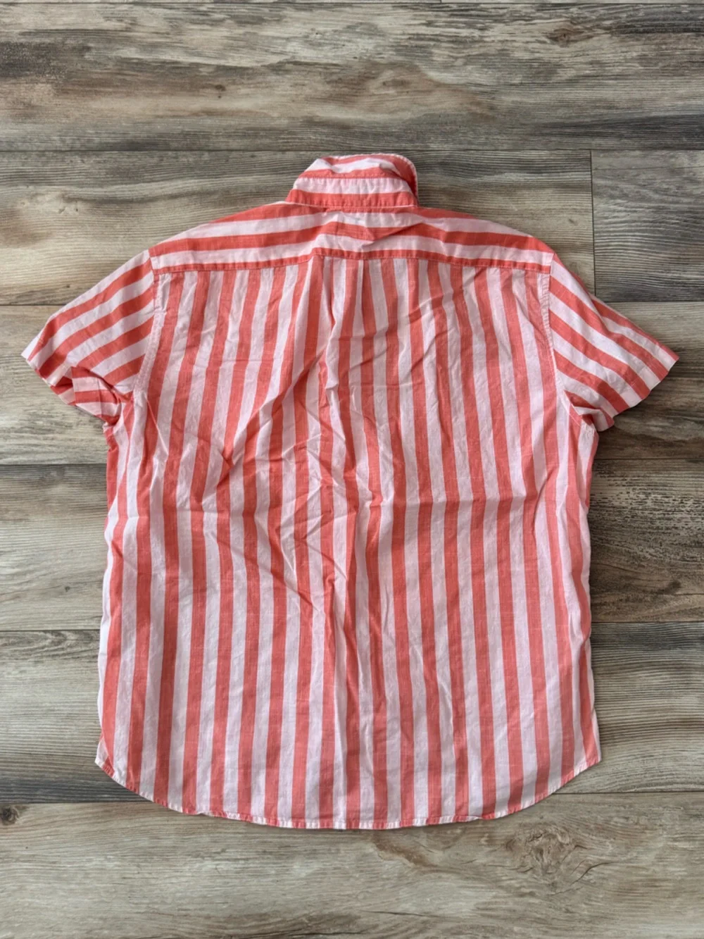 J. Crew Short-sleeve seersucker shirt striped cotton XL slim fit Orange/Pink